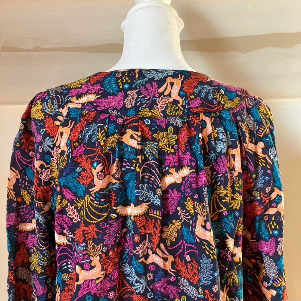 25 of 52 Conversations by Anthropologie Oh Deer Forest Friends Blouse size 6 - Picture 6 of 8